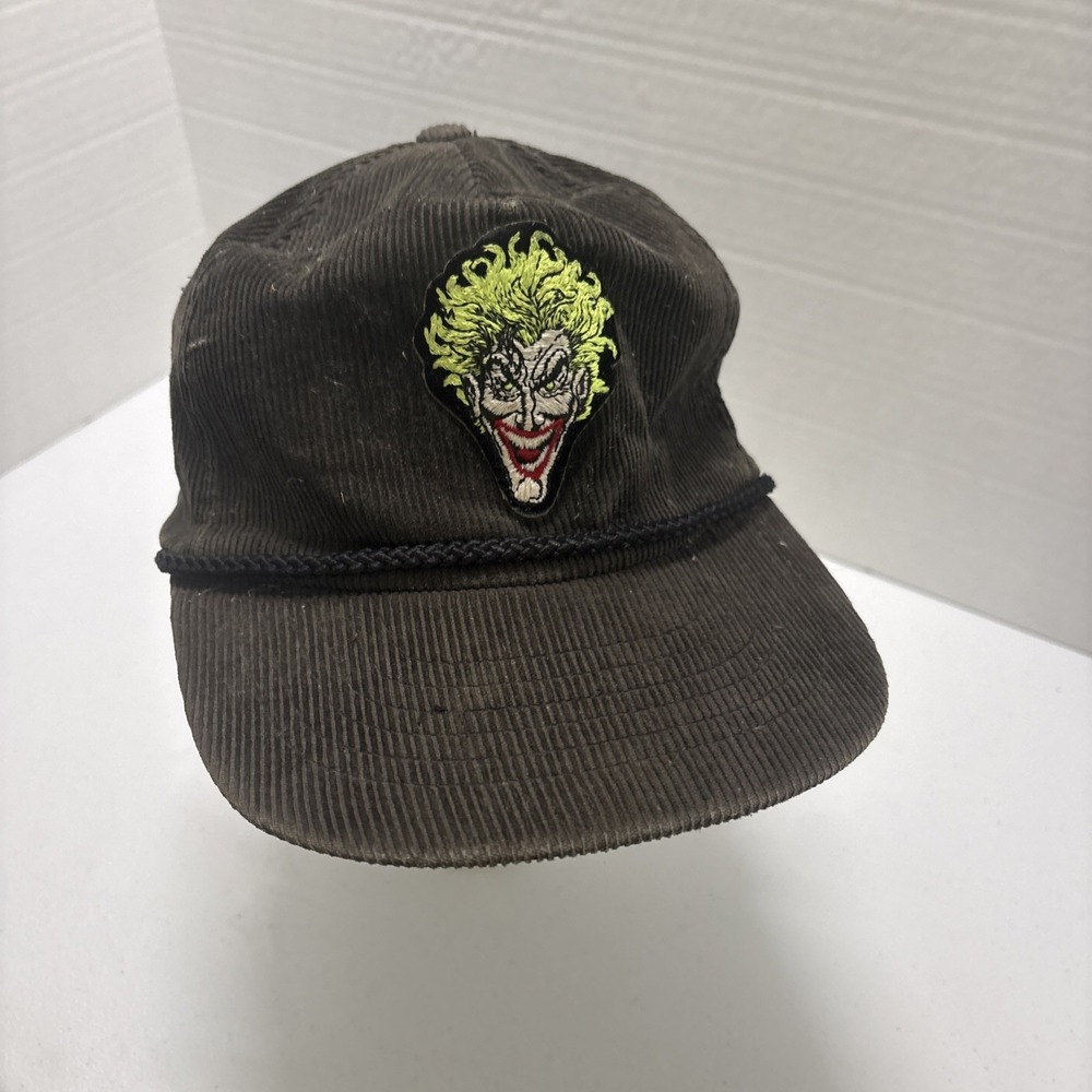 VTG Rare Batman The Joker Stitched Corduroy Army Green Zipper Hat 1964 DC Comics